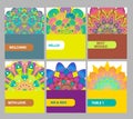 Collection of color cards with Vintage decorative elements Royalty Free Stock Photo