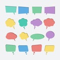 Collection of color paper cut out speech bubble vector icons Royalty Free Stock Photo