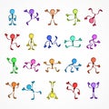 Collection of color stick moving figures