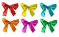 Collection of colored bows. Gift bows.