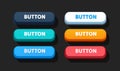 Collection of colored buttons, frame label, event web bar, buttons with color. Vector illustration Royalty Free Stock Photo