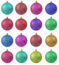 Collection of colored christmas ornament . Royalty Free Stock Photo