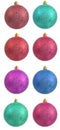 Collection of colored christmas ornament . Royalty Free Stock Photo