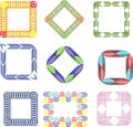 Collection of colored geometric abstract frames