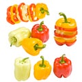 Collection of colored paprika Royalty Free Stock Photo