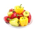 Collection of colored paprika in a white plate Royalty Free Stock Photo