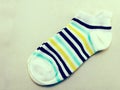 Collection of colored socks with vintage filters effect