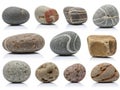 Collection of colored stones isolated on white background Royalty Free Stock Photo