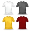 Collection of colored tshirts template