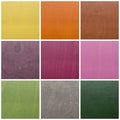 Collection of colored wood textures Royalty Free Stock Photo
