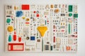 A Collection of Colorful and Abstract Objects Arranged on a White Background