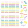 Collection of colorful adhesive tape or stickers. Set of washi t