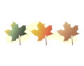 collection of colorful autumn leaves. autumn warm and bright colors illustration Royalty Free Stock Photo