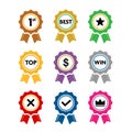 Collection of colorful award ribbons with sign vector Royalty Free Stock Photo