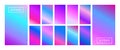 Collection of colorful backgrounds in trendy neon colors. Modern screen vector design for mobile app. Soft color Royalty Free Stock Photo