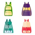 Set of colorful backpacks, vector illustration