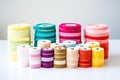 collection of colorful bandages on white table