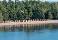 Colorful beach huts near Helsinki, Finland Royalty Free Stock Photo