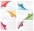 Collection of colorful cardboard paper banners.