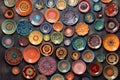 collection of colorful ceramic plates Royalty Free Stock Photo