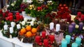 Collection of Colorful Christmas Wreaths with Advent Candles