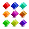 Collection colorful cubes