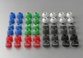 With each row featuring different colors: blue, green, white, red, and Royalty Free Stock Photo
