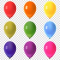Collection of colorful flying balloons, vector illustration