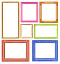 Collection colorful frames on the white background
