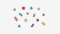Triangles rectangles circles and parallelograms are scattered Royalty Free Stock Photo