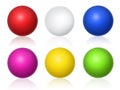 Collection of colorful glossy spheres isolated on white. Vector illustration