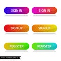 Collection of colorful gradients web buttons for websites. Royalty Free Stock Photo