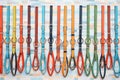 collection of colorful horse reins on a wall Royalty Free Stock Photo