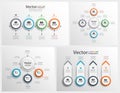 Collection of colorful infographic can be used for workflow layout, diagram, number options, web design Royalty Free Stock Photo