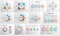 Collection of colorful infographic can be used for workflow layout, diagram, number options, web design.