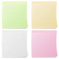 Collection of colorful line note papers Royalty Free Stock Photo