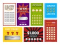 Collection of colorful lottery tickets