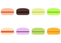A collection of colorful macaroon illustrations
