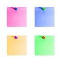 collection of colorful note paper with push pins Royalty Free Stock Photo