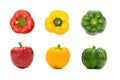 Collection of colorful peppers over white background (Vegetable) Royalty Free Stock Photo