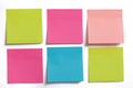 Collection of colorful post it paper note isolated