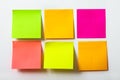 Collection of colorful post it paper note on white background Royalty Free Stock Photo