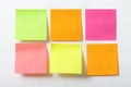 Collection of colorful post it paper note on white background Royalty Free Stock Photo