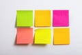 Collection of colorful post it paper note on white background Royalty Free Stock Photo