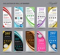 Collection of colorful Roll Up Banner stand template set