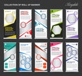 Collection of colorful Roll Up Banner stand template set