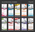 Collection of colorful Roll Up Banner stand template set