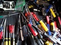 A collection of colorful screwdrivers Royalty Free Stock Photo