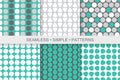 Collection of colorful seamless geometric patterns. Simple digital backgrounds