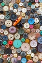 Collection of colorful sewing plastic buttons